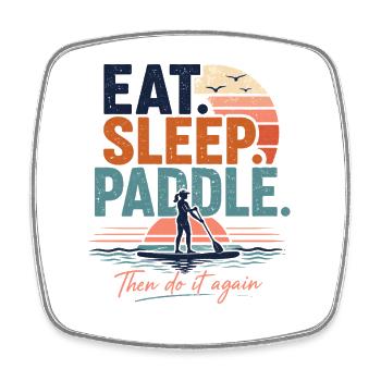 Eat Sleep Paddle SUP Shirt - Viereckiger Kühlschrankmagnet - Weiß - Vorne
