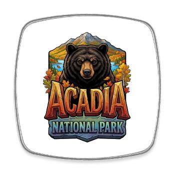 Chute de l’ours dans le parc national d’Acadia - Magnet carré - blanc - Devant