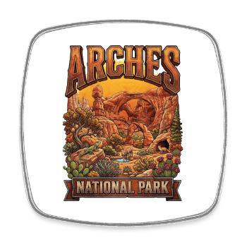 Arches National Park Panorama Utah - Square fridge magnet - white - Front