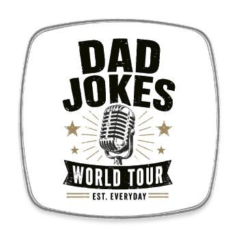 Dad Jokes World Tour Shirt - Square fridge magnet - white - Front