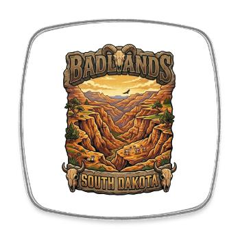 Badlands South Dakota Canyon - Square fridge magnet - white - Front