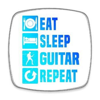 Idée cadeau pour un guitariste avec guitare électrique - Magnet carré - blanc - Devant