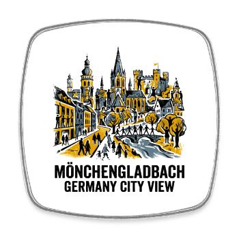 Mönchengladbach Germany Skyline And Local - Viereckiger Kühlschrankmagnet - Weiß - Vorne