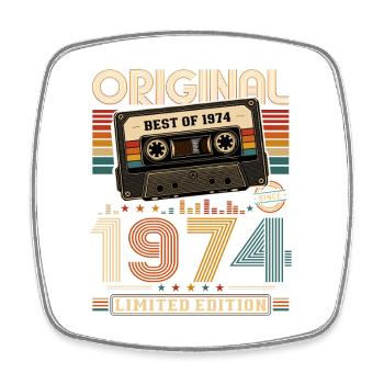 52e anniversaire Gift Man cassette Best of 1974 - Magnet carré - blanc - Devant