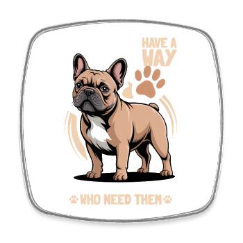 French Bulldog Frenchie Dog Breed - Viereckiger Kühlschrankmagnet - Weiß - Vorne