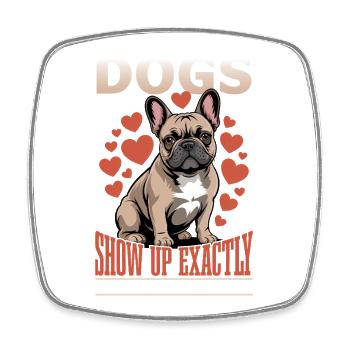 French Bulldog Frenchie Dog Breed - Viereckiger Kühlschrankmagnet - Weiß - Vorne
