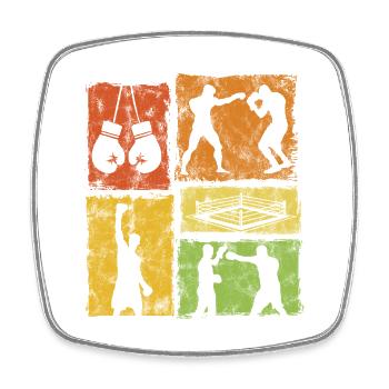 Graphisme de style rétro de boxe pour les pros de la boxe - Magnet carré - blanc - Devant