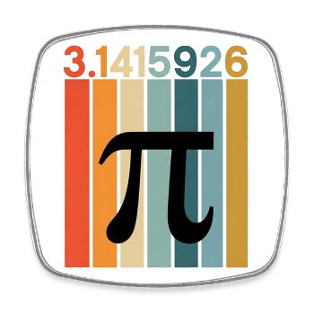 Nombres mathématiques du jour Pi - Magnet carré - blanc - Devant