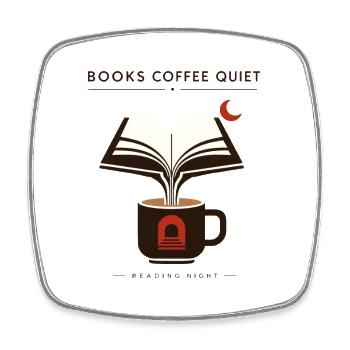 Silent Book Club Books Coffee Quiet Reading Night - Viereckiger Kühlschrankmagnet - Weiß - Vorne
