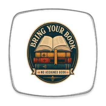 What Is a Silent Book Club? Bring Your Book - Viereckiger Kühlschrankmagnet - Weiß - Vorne