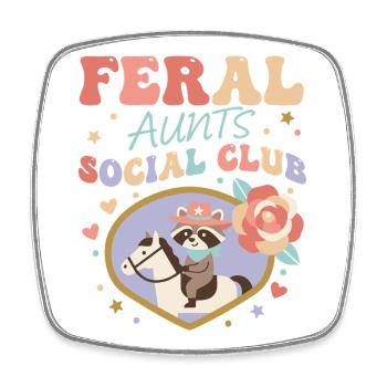 Geschlechterenthüllung Wilde Tanten Social Club Team Pink - Viereckiger Kühlschrankmagnet - Weiß - Vorne