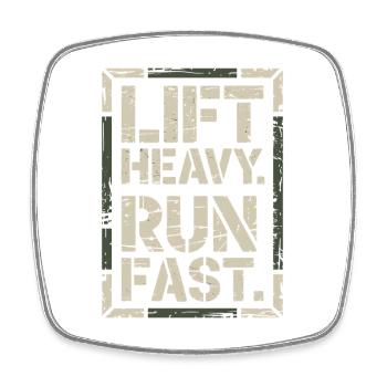 Lift Heavy Run Fast Gym Weight Training Workout Fitness - Square fridge magnet - white - Front