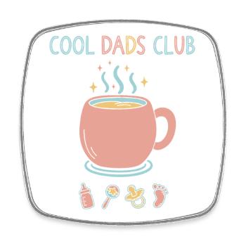 Gender Reveal Cool Dads Club Baby Shower Dad - Square fridge magnet - white - Front