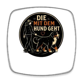 Berner Sennenhund Spruch Hundehalterin Humor - Viereckiger Kühlschrankmagnet - Weiß - Vorne