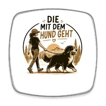 Berner Sennenhund Spruch Hundehalterin Humor - Viereckiger Kühlschrankmagnet - Weiß - Vorne