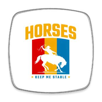 Horses Keep Me Stable - Cowboy Rétro - Viereckiger Kühlschrankmagnet - Weiß - Vorne