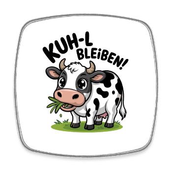 Kuh L Bleiben Lustige Kuh Cartoon Spruch Für - Viereckiger Kühlschrankmagnet - Weiß - Vorne