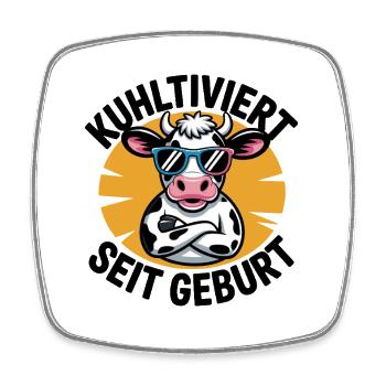  Kuhltiviert Seit Geburt Lustige Kuh Mit - Viereckiger Kühlschrankmagnet - Weiß - Vorne