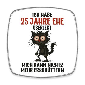 25. Hochzeitstag 25 Jahre verheiratet 25 Jahre Ehe - Viereckiger Kühlschrankmagnet - Weiß - Vorne