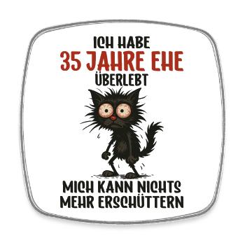 35. Hochzeitstag 35 Jahre verheiratet 35 Jahre Ehe - Viereckiger Kühlschrankmagnet - Weiß - Vorne
