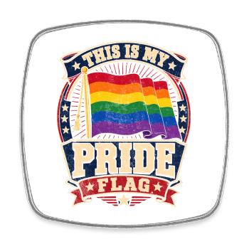 Mein Pride Flaggen-Design - Viereckiger Kühlschrankmagnet - Weiß - Vorne