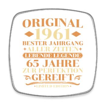 Original 1961 Bester Jahrgang 65. Geburtstag - Viereckiger Kühlschrankmagnet - Weiß - Vorne