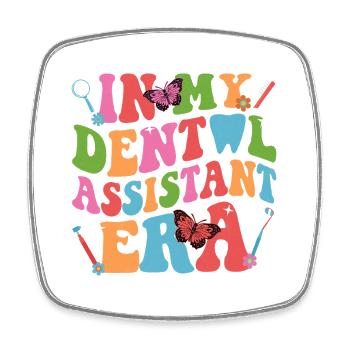 Kunterbunte Dental Assistent Motivationsspruch - Viereckiger Kühlschrankmagnet - Weiß - Vorne