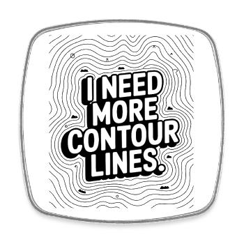 I Need More Contour Lines Topografische - Viereckiger Kühlschrankmagnet - Weiß - Vorne