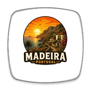 Madeira Insel Portugal Urlaub Mediterran Europa - Viereckiger Kühlschrankmagnet - Weiß - Vorne