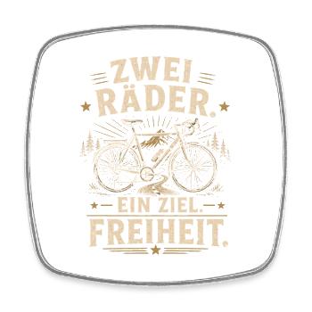 Zwei Räder Freiheit Fahrrad Shirt - Viereckiger Kühlschrankmagnet - Weiß - Vorne