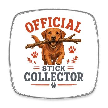 Fox Red Lab Stick Collector Shirt - Viereckiger Kühlschrankmagnet - Weiß - Vorne