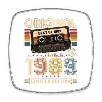 37th Birthday Gift Husband Cassette Best of 1989 - Square fridge magnet - white - Front