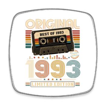33rd Birthday Gift Man Cassette Best of 1993 - Square fridge magnet - white - Front