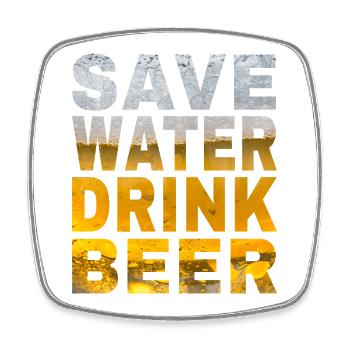 Save Water Drink Beer JGA Beer Saying for Malle - Square fridge magnet - white - Front