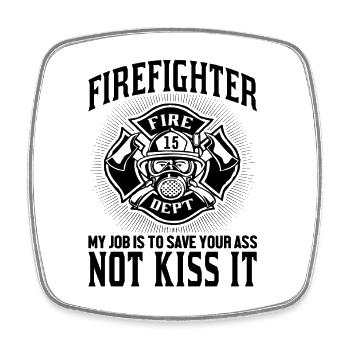 Fire_Fighter - Magnet carré - blanc - Devant