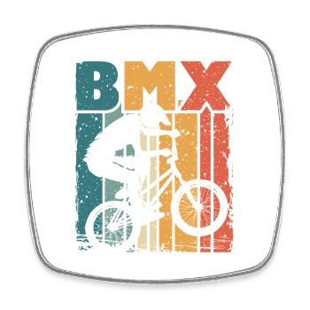 BMX Fahrrad TrickFür BMX-Biker - Viereckiger Kühlschrankmagnet - Weiß - Vorne