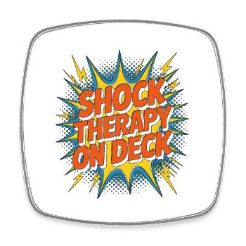 Marine Electrician Shock Therapy Boat Electrician - Viereckiger Kühlschrankmagnet - Weiß - Vorne