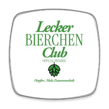 Lecker Bierchen Club - Viereckiger Kühlschrankmagnet - Weiß - Vorne