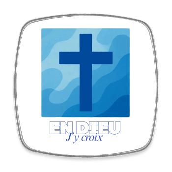 En Dieu j’y crois - Chretien - Magnet carré - blanc - Devant