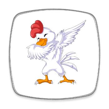 Dabbing Chicken Funny Dancing Poultry Gift - Square fridge magnet - white - Front