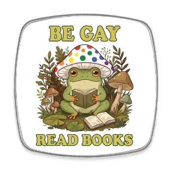 Pride Month LGBTQ – Be Gay Lies Bücher - Viereckiger Kühlschrankmagnet - Weiß - Vorne