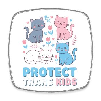 Pride Month LGBTQ - Protect Trans Kids - Square fridge magnet - white - Front