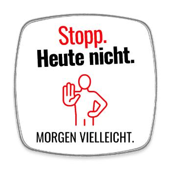 Stopp Lass mich in Ruhe - Viereckiger Kühlschrankmagnet - Weiß - Vorne