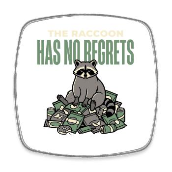 Raccoon Drôle - Magnet carré - blanc - Devant