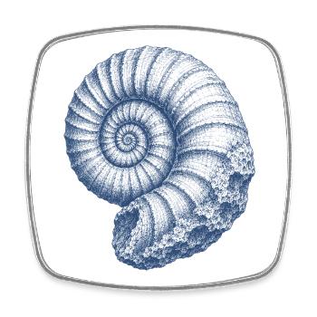 Ammonit Fossil Urzeit Meer Vintage Kunst - Viereckiger Kühlschrankmagnet - Weiß - Vorne