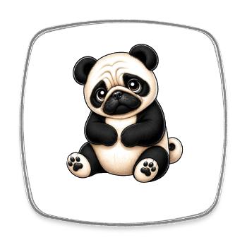 Süßer Panda Cartoon Treu Liebevoll Tierschutz - Viereckiger Kühlschrankmagnet - Weiß - Vorne
