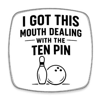 Bowling Humor Funny Player Sports Gift - Square fridge magnet - white - Front