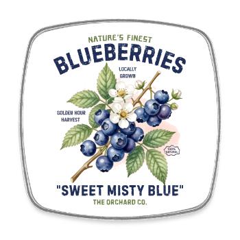 Süße, neblige Blaubeeren Obstgarten Blaubeere - Viereckiger Kühlschrankmagnet - Weiß - Vorne