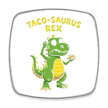 Taco Saurus Rex Foodie Hungryer Food Mexican - Magnet carré - blanc - Devant