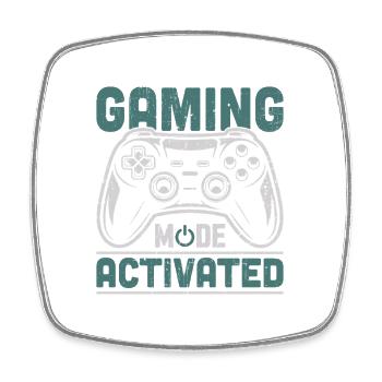 Mode de jeu activé Gamer Gaming Play - Magnet carré - blanc - Devant